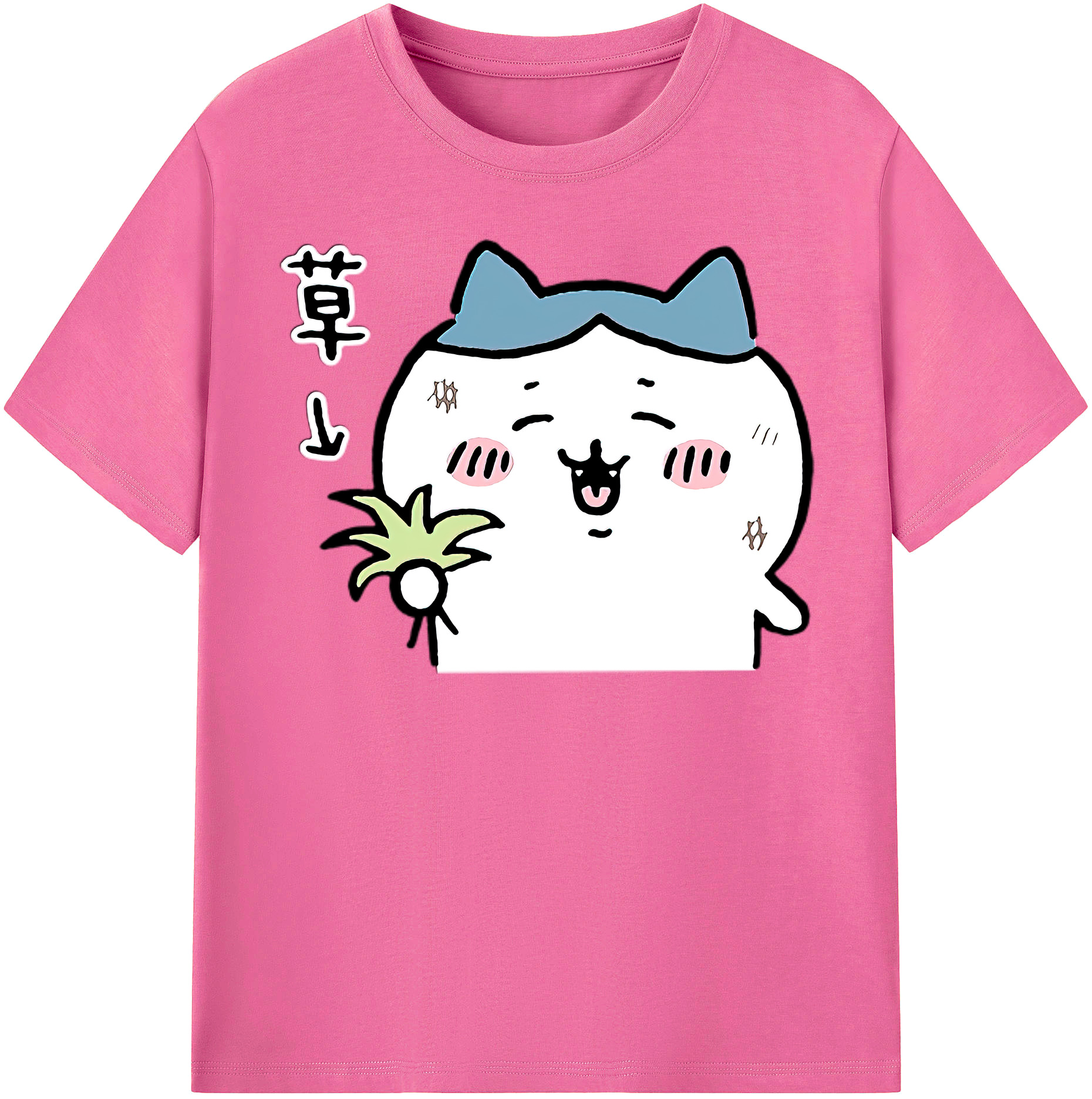 （画像用） ちいかわ ハチワレ Chii-kawa hachiware レディースカジュアルプリントTシャツ（綿100％）
